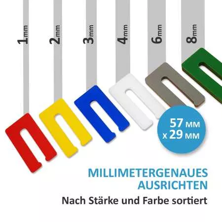 50 Stk. 6mm Trockenbau Abstandhalter Distanzstück Ausgleichsplättchen Unterleger…